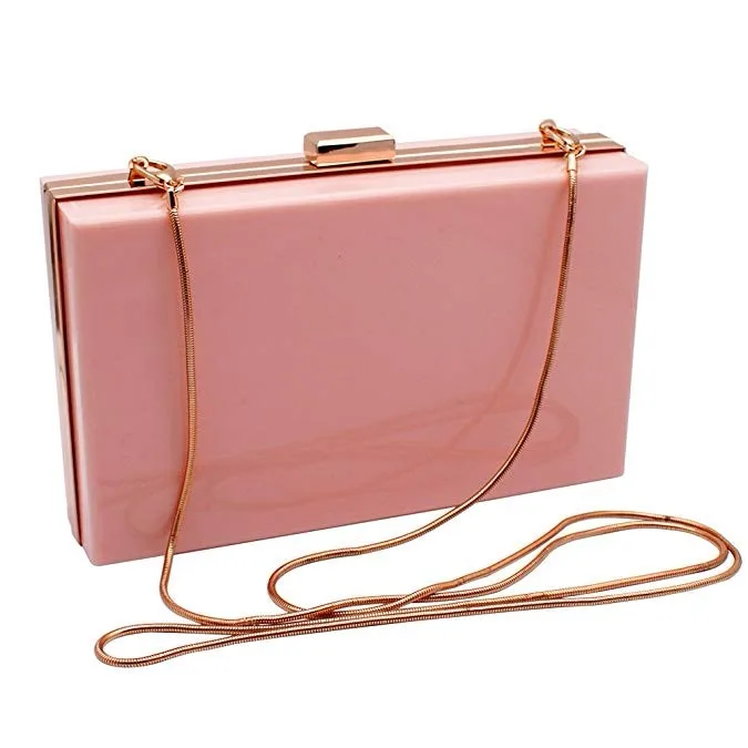 wholesale trendy women custom pink acrylic evening clutch bags