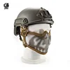 Factory supply two tapes replaceable military combat mesh mask with hale face design
