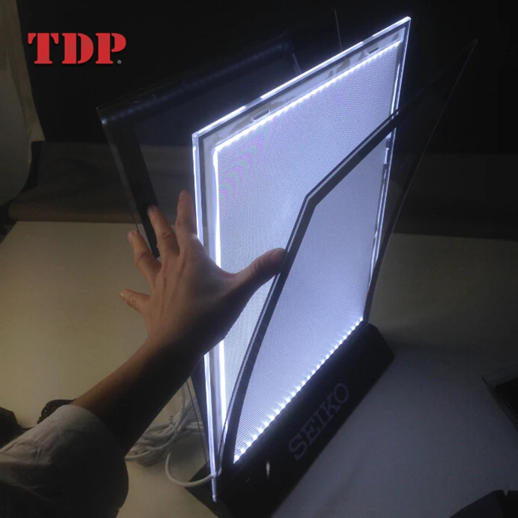 Custom Stand-up Led Backlit Advertising Display Slim A4 Poster Menu Holder Acrylic Light Box