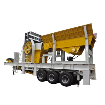 tire type small mobile rock crusher jaw crusher