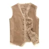 New popular design genuine fur ladies leather waistcoat short style sheepskin women vest