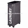 Commercial Bathroom Polyester Clothing Trolley Laundry Hamper Storage Basket With Handle