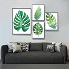 Customized Colorful Print Poster Green Plant Wall Picture on Canvas