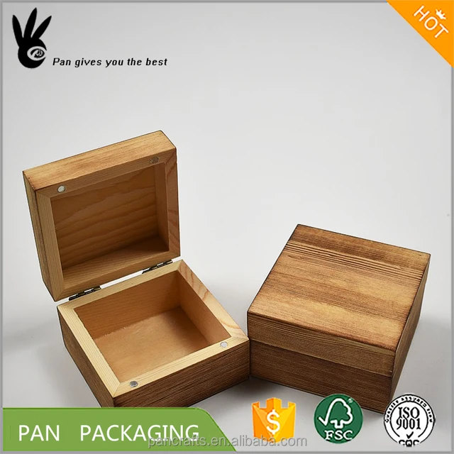 solid paulownia wooden carbonize retro small gift packaging box