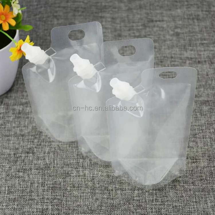 Super quality transparent liquid packaging bag/water/juice/drink stand up spout pouch
