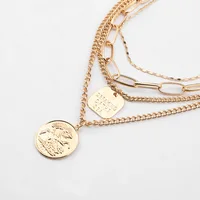 2019 Europe Fashion Stainless Steel Multi-layer Coin Pendant Necklace Simple Vintage Choker Chain Necklace
2019 Europe Fashion Stainless Steel Multi-layer Coin Pendant Necklace Simple Vintage Choker Chain Necklace