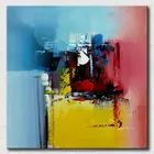 Stretched modern abstract oil painting calligraphy