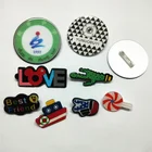 Letter number geometric Acrylic badge name card plastic badge Resin pin brooch for jeans luggage hats shoes