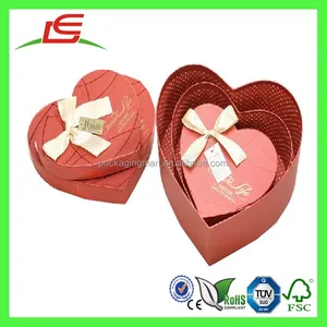 hot sales cardboard empty heart shaped chocolate packaging box