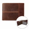Classic Vintage Brown Mens Cowboy Full Grained Genuine Leather Wallet