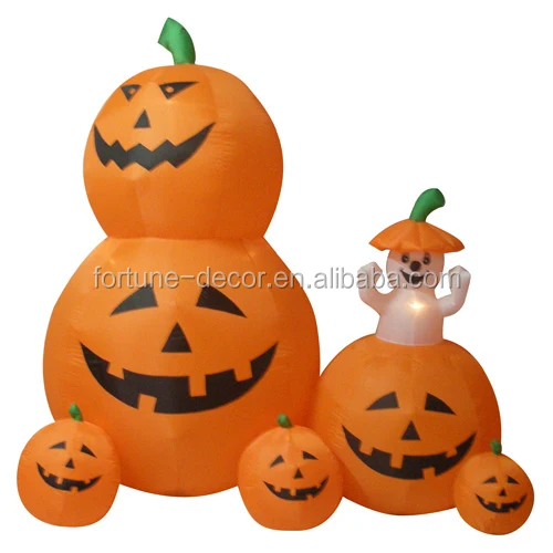 180cm Halloween inflatable animated pumpkins with white ghost