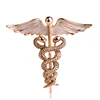 Nurse Day Gift Double Snake Shape Caduceus Medical Pin Badge Angel Wing Nurse Vintage Brooch
