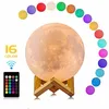 Lighting Night Light LED 3D Printing Moon Lamp, Warm and Cool White Dimmable Home Decoration Light