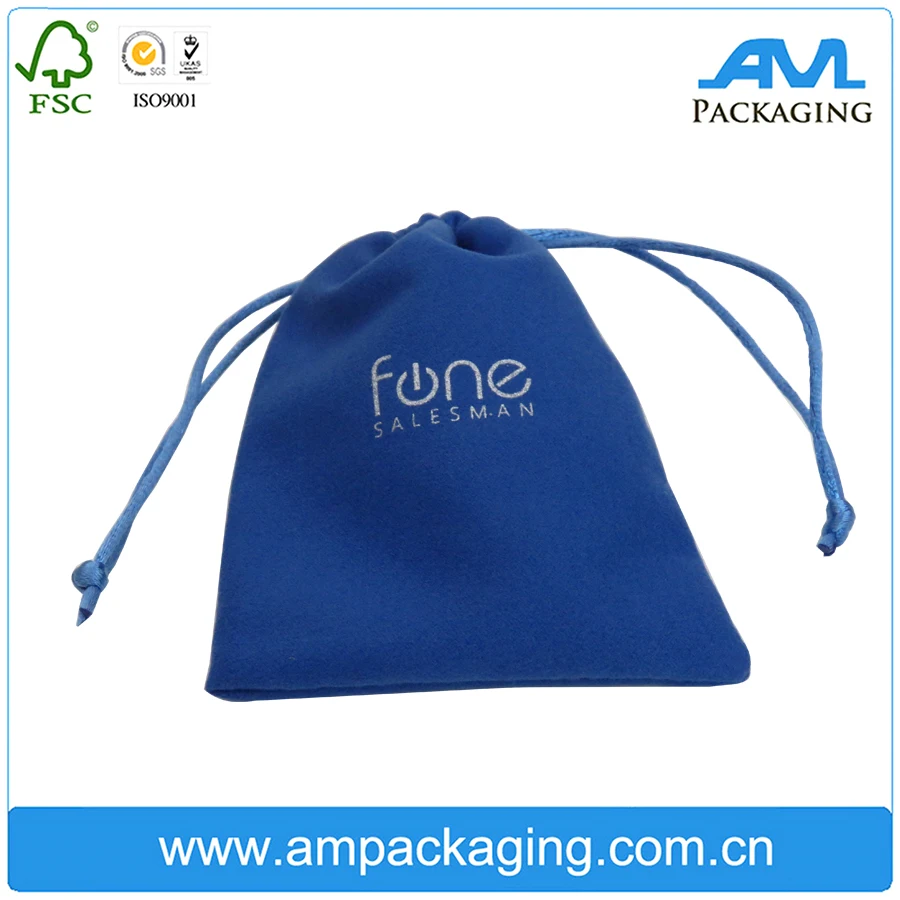 gift velvet cotton pouch for jewellery packaging bag with ribbon