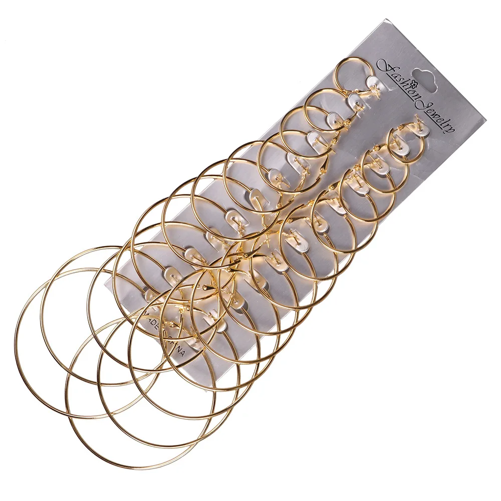 12 Pair/set Vintage Gold Color Big Circle Hoop Earrings for Women Steampunk Ear Clip Party Jewelry Accessories Gift, Silver,gold
12 Pair/set Vintage Gold Color Big Circle Hoop Earrings for Women Steampunk Ear Clip Party Jewelry Accessories Gift, Silver,gold