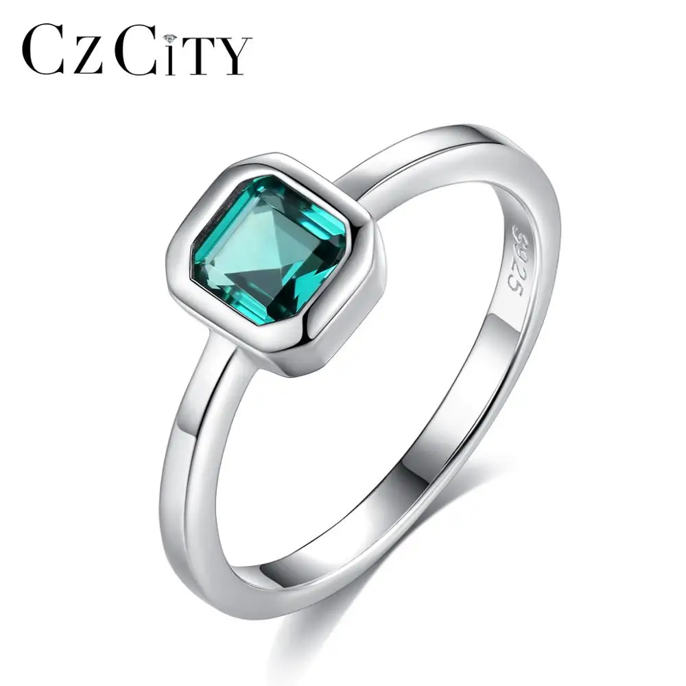 CZCITY Finger Jewelry Woman Engagement Sterling Silver Gemstone Green Square Diamond Wedding Ring
CZCITY Finger Jewelry Woman Engagement Sterling Silver Gemstone Green Square Diamond Wedding Ring