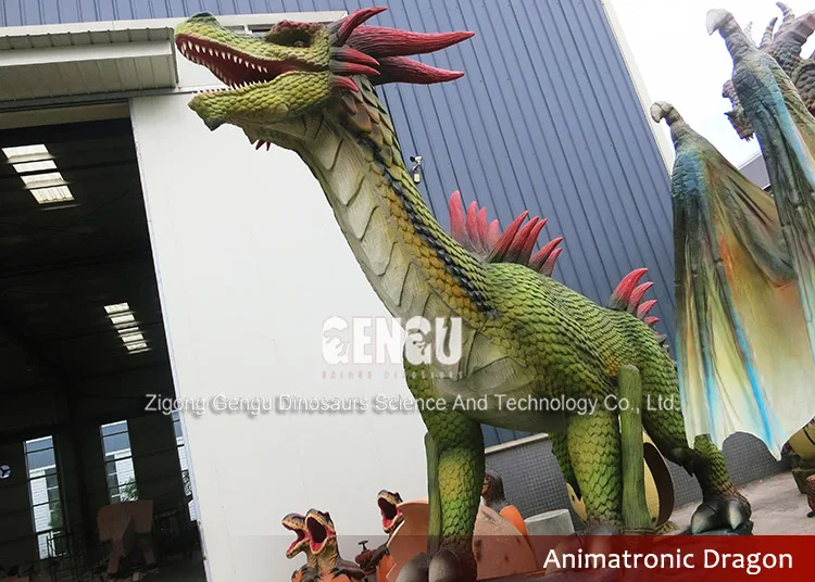 theme park decoration high simulation large dragon model