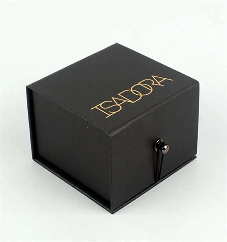 custom black paperboard packaging gift box for jewelry watch
