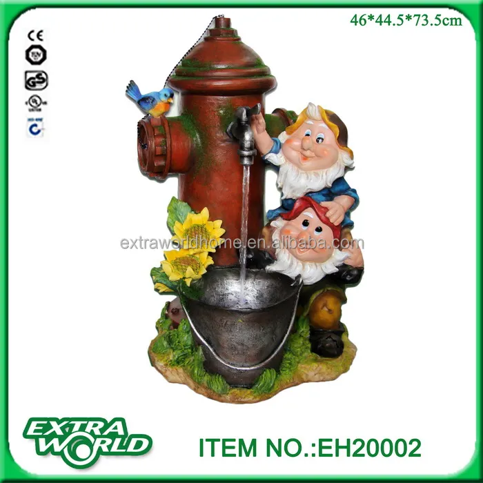 High Quality Custom Logo bird garden gnome fountain With Lights