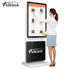 floor stand rotating light box standing lcd advertising display rotate self serve touch kiosk