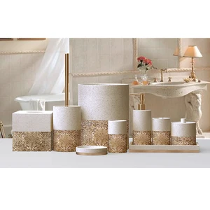luxury hotel decoration polyresin bath set bathroom accessories