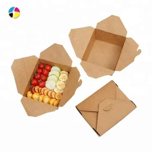kraft paper rectangle take away snack fast food packaging box