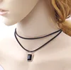 Leather Choker Necklace for Women Handmade Choker Necklace Black Collar Necklace Female Choker LX006