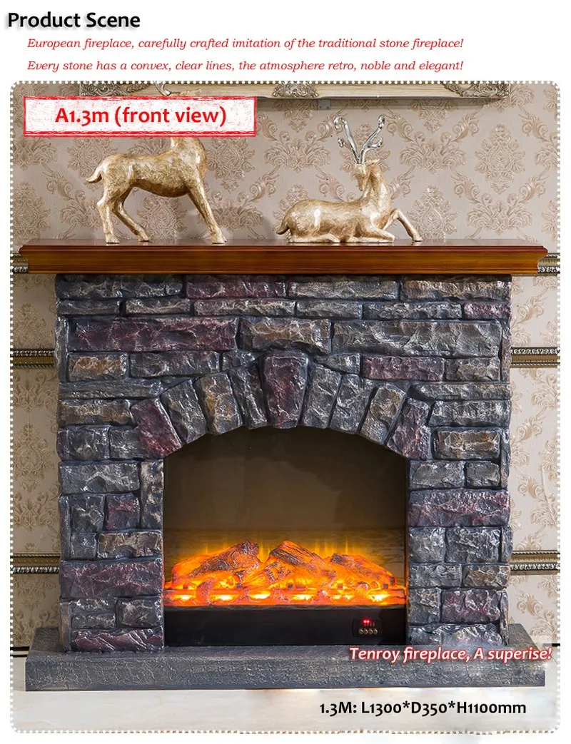 Classic Retro Tv Stand Decorative Electric Fireplace Made In China