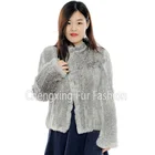 CX-G-A-107B Women Coat Knitted Rabbit Fur New Model Clothes