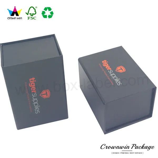 closure matte black flat foldable paper packaging cardboard gift