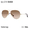 1:1 High quality metal pearl gradient sunglasses custom logo uv400 american brand 3025 retro glass sunglasses