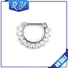 Hot Sales Indian Crystal Septum Clicker Nose Ring For Body Piercing Jewelry