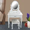 Vanity Bedside Drawer Cabinet Furniture French Wood MDF Dressing Table with Mirror and Stool