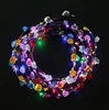 Glowing Garland Wedding Party Crown Flower Headband LED Light Christmas Neon Wreath Decoration Luminous Hair Garlands Hairband