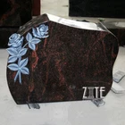 Europe Style Detailed carving classic blue stone marble tombstone headstones