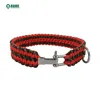 Wholesale Azo free & Nickel free 100% handmade 550 paracord nylon custom pet collar with 3 hole adjustable shackle and D-ring