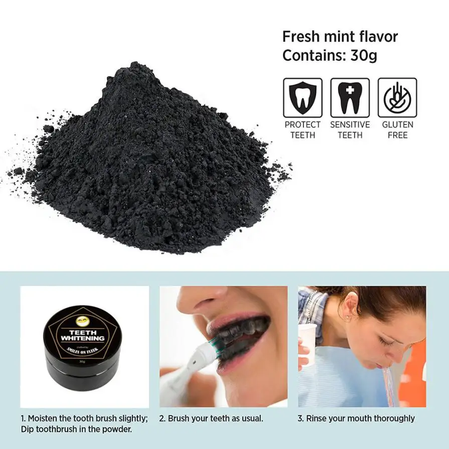 Wholesale 30g Oral Care Charcoal Powder Natural Activated Charcoal