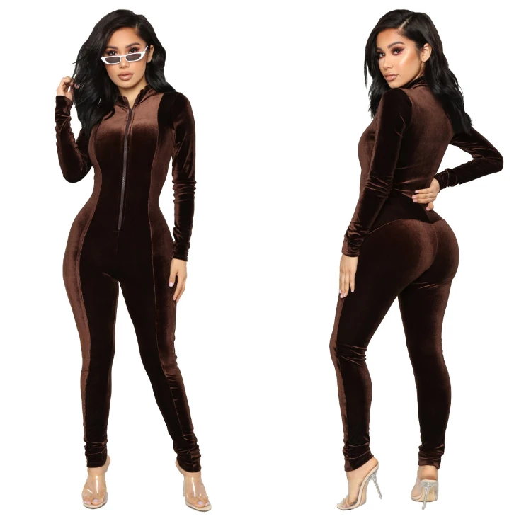 Custom Casual One Piece Fashion Polyester Spandex Velour Ladies Long Sleeve jump suit women Bodycon Zip Jumpsuit
Custom Casual One Piece Fashion Polyester Spandex Velour Ladies Long Sleeve jump suit women Bodycon Zip Jumpsuit