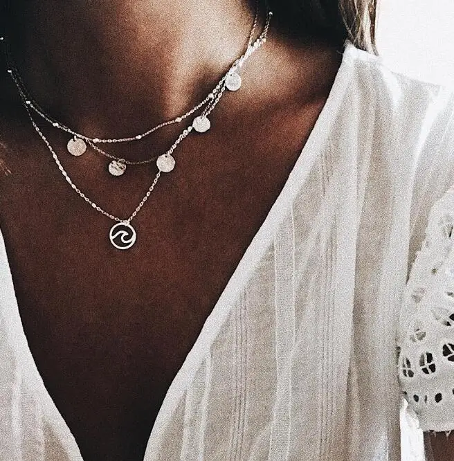 Newest Simple Boho Jewelry Set Wholesale Pendant Necklace Women Multi Layered Choker Necklace (KNK5098), Silver, gold
Newest Simple Boho Jewelry Set Wholesale Pendant Necklace Women Multi Layered Choker Necklace (KNK5098), Silver, gold