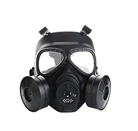 Airsoft Maskesi Açık Spor Taktik Paintball maskesi Tam Yüz Kafatası CS Maskesi çift filtre fanı CS baskı Terleme Toz