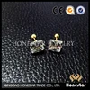 High quality crystal gold plated piercing stud earring jewelry