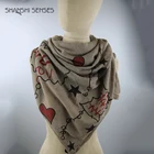 Soft spring acrylic nylon print ladies large square scarf