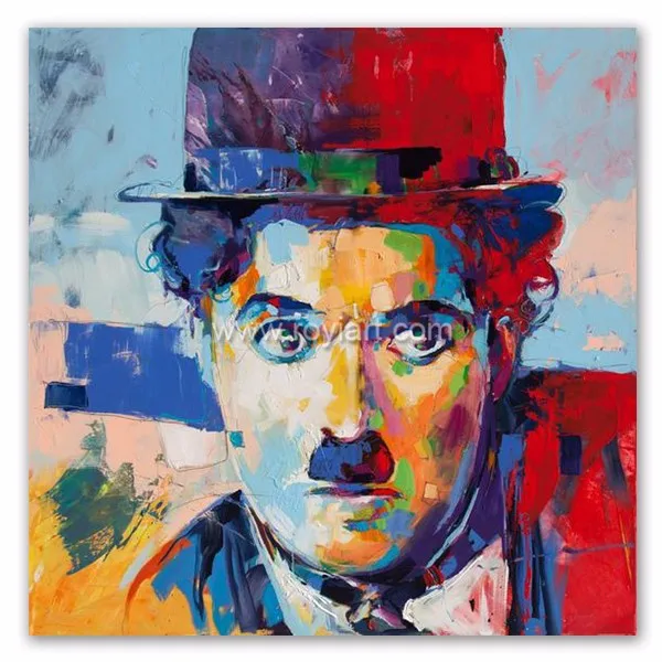 Pop moderna as pessoas Chaplin retrato da pintura a óleo da arte da lona famosa