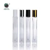 empty 10 ml rectangle thick bottom perfume glass bottle 10ml square roll on bottle with stainless steel roller for essential oil