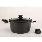 20/24/28die cast aluminum big pot /casserole /soup pot with detachable handle LGA passed