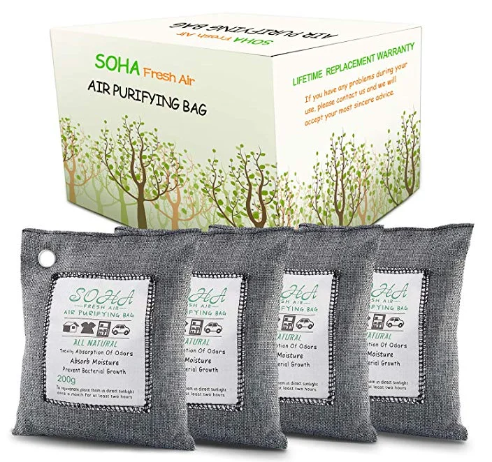 air purifying bag 4 pack x 200g bamboo activated