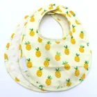 60pcs MOQ Double Layer Cotton Baby Bandana Bibs with 2 Snap