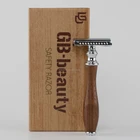 Shaving Handles Wood Wooden Bamboo Rubber Handle Design Double Edge Shaver Razor
