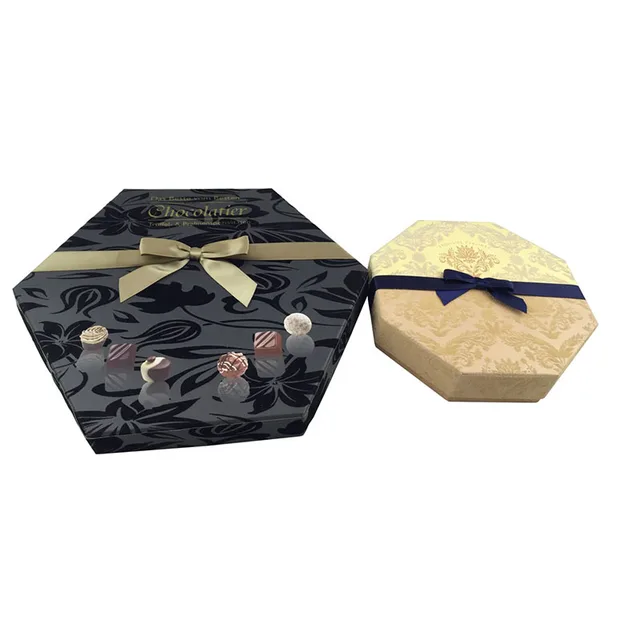 cardboard chocolate package drawer gift box with silver stamped