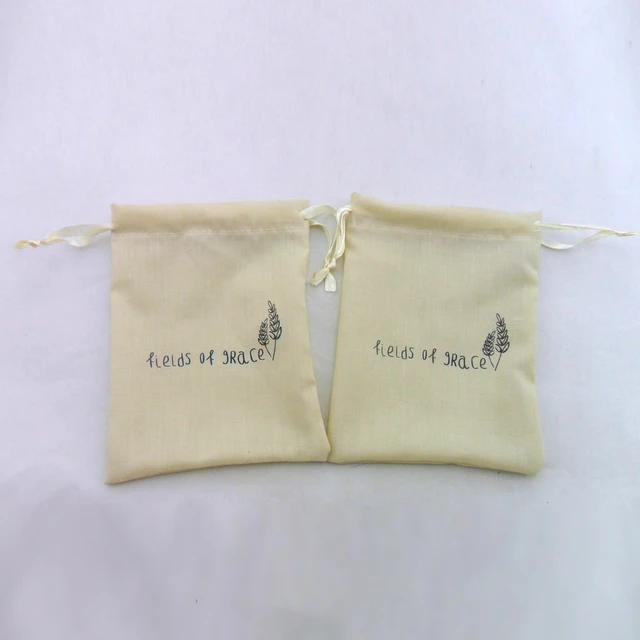 screen printed muslin bags plain cotton pouch organic wholesale